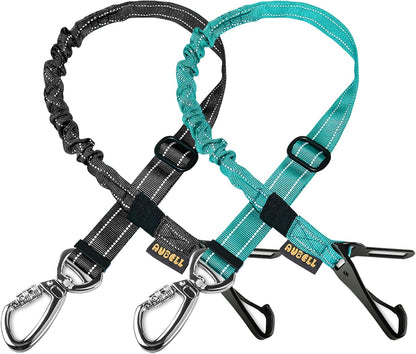 AUBELL Dog Seat Belt for Car,2 Pack Set 3-in-1 Adjustable Reflective Bungee Heavy Duty Dog Car
