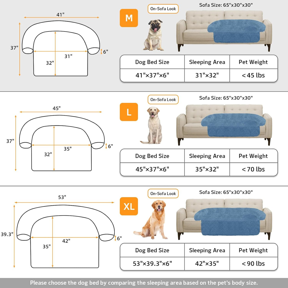GGIB Calming Dog Bed Fluffy Plush Dog Mat for Furniture Protector with Removable Washable Cover for