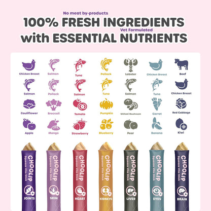 Grab & Go Squeeze Vita Stick Lickable Treats for Dogs & Cats. 49 Variety Support Sticks with