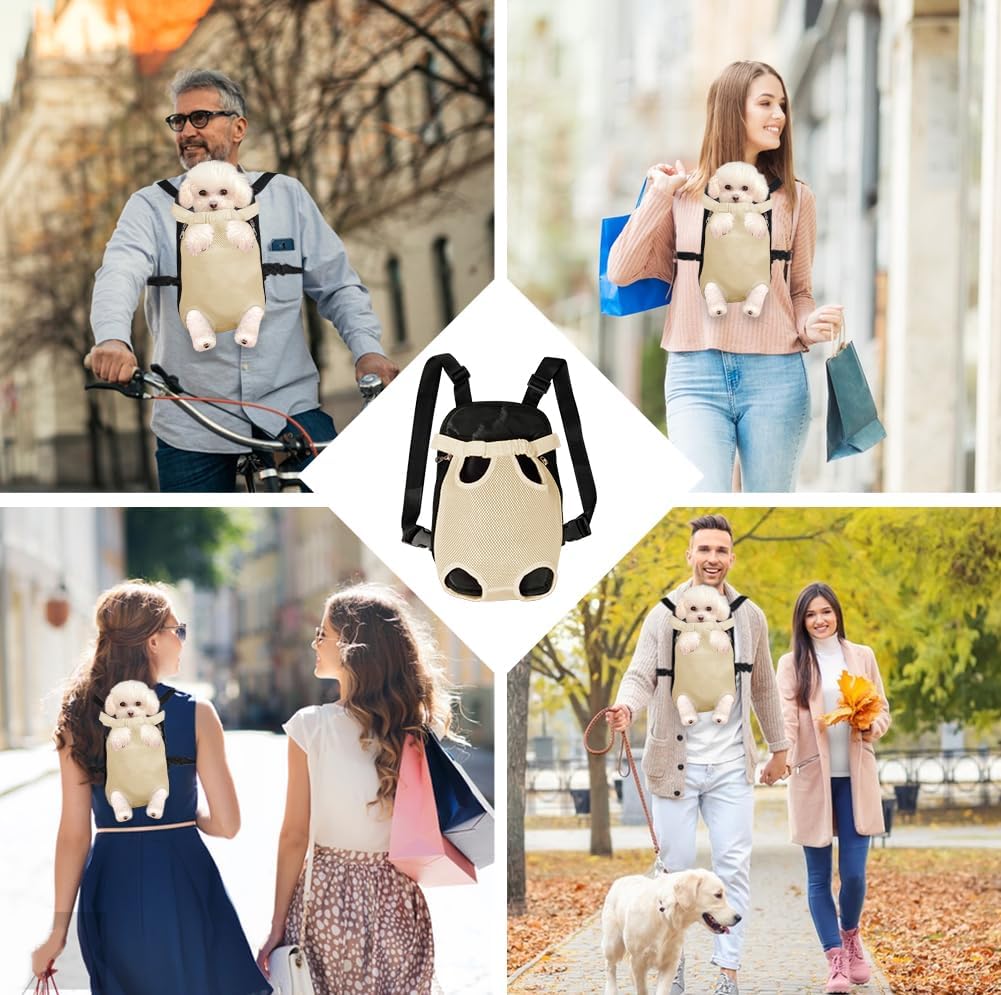 FEimaX Dog Carrier Backpack Pet Legs Out Front Cat Travel Bag, Adjustable Puppy Backpacks Carriers