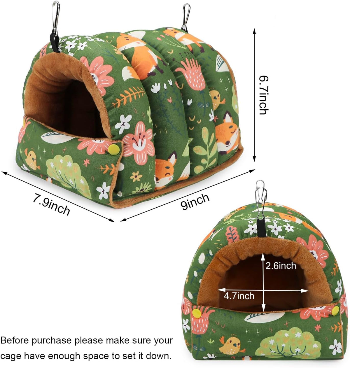 Wontee Bird Nest House Winter Warm Snuggle Hut Bird Bed Hanging Hammock for Parrots Budgies