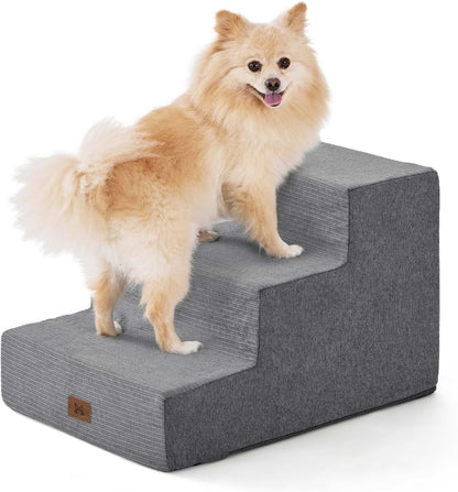 Dog Stairs for Bed, Dog Steps for Bed Couch Sofa, 35D Foam Pet Steps for Small Dogs and Cats, Extra
