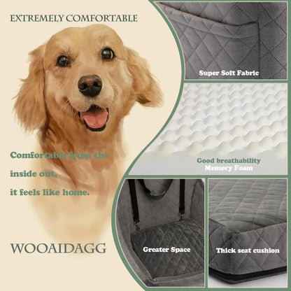 Dog Car Seat for Medium Sized Dog,Pet Travel Car Bed with Seat Belt Channle,Fully Detachable and