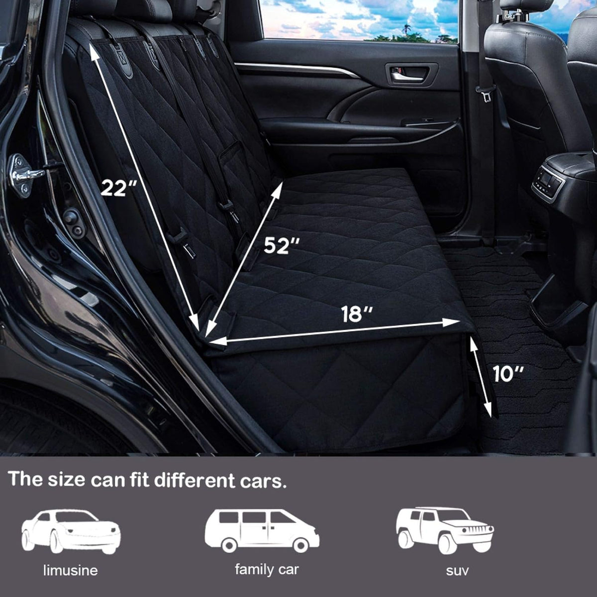 Bench Dog Car Seat Cover for Back Seat Waterproof Seat Covers Durable Scratch Proof Nonslip