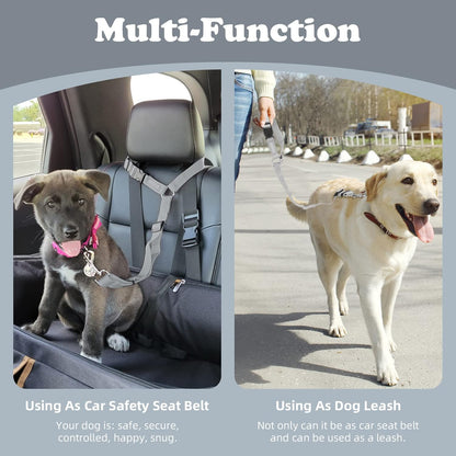 BWOGUE Pet Dog Cat Seat Belts, Car Headrest Restraint Adjustable Safety Leads Vehicle Seatbelt