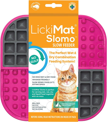 LickiMat Slomo, Cat Slow Feeder Lick Mat, Boredom Anxiety Reducer; Perfect for Food, Treats