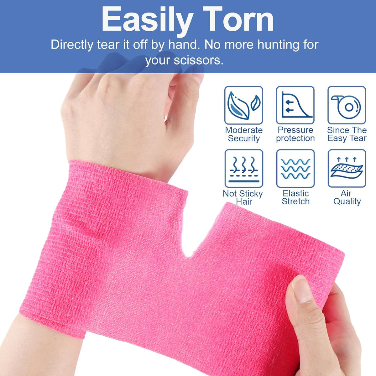 LDIWEE 24 Pack Self Adhesive Bandage Wrap 4 inch, Elastic Cohesive Bandage Wrap Vet Wrap for Dogs