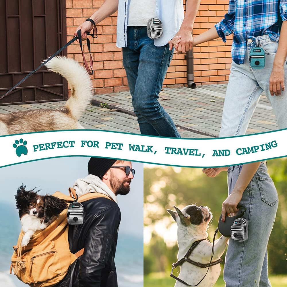 PetAmi Dog Poop Bag Holder for Leash, Dog Pet Waste Bag Dispenser For Poop With Clip, Doggy Puppy