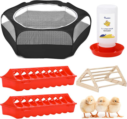 Pawaboo 5-in-1 Chicken Brooder Box for Chick Starter Kit, Includes Pet Cage Tent, Chicks Perch