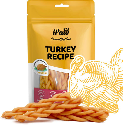 iPaw Turkey Dog Treats, All Natural Human Grade Dog Treat, Suitable for Training chew, US Sourced