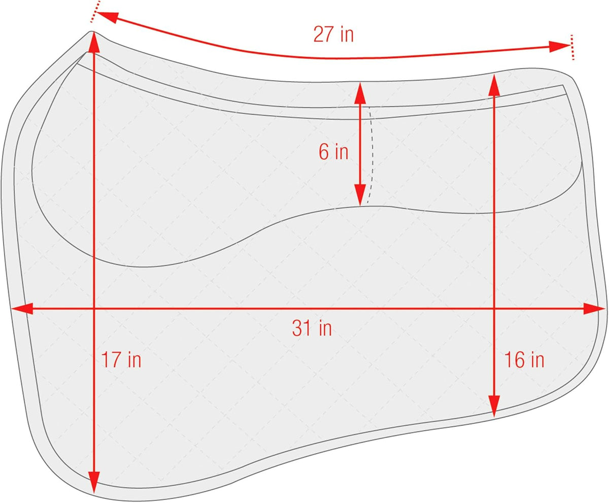 ECP Equine Comfort Products Thermoregulating Western Saddle Pad, Machine Washable Contoured Fit