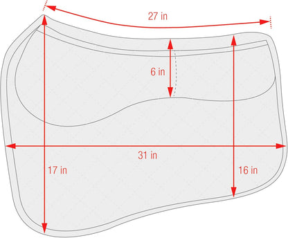ECP Equine Comfort Products Thermoregulating Western Saddle Pad, Machine Washable Contoured Fit