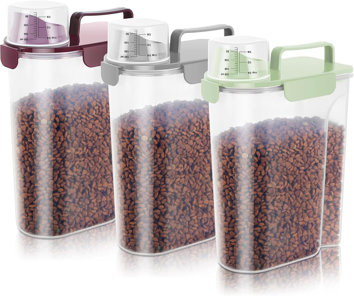 10-20Lbs Portable Cat Dog Food Storage Container with Upgraded Large Spout and Cup Dispenser for