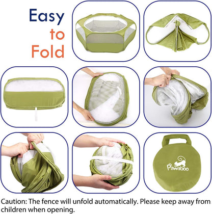 Pawaboo Small Animals Playpen, Waterproof Small Pet Cage Tent with Zippered Cover, Portable Outdoor