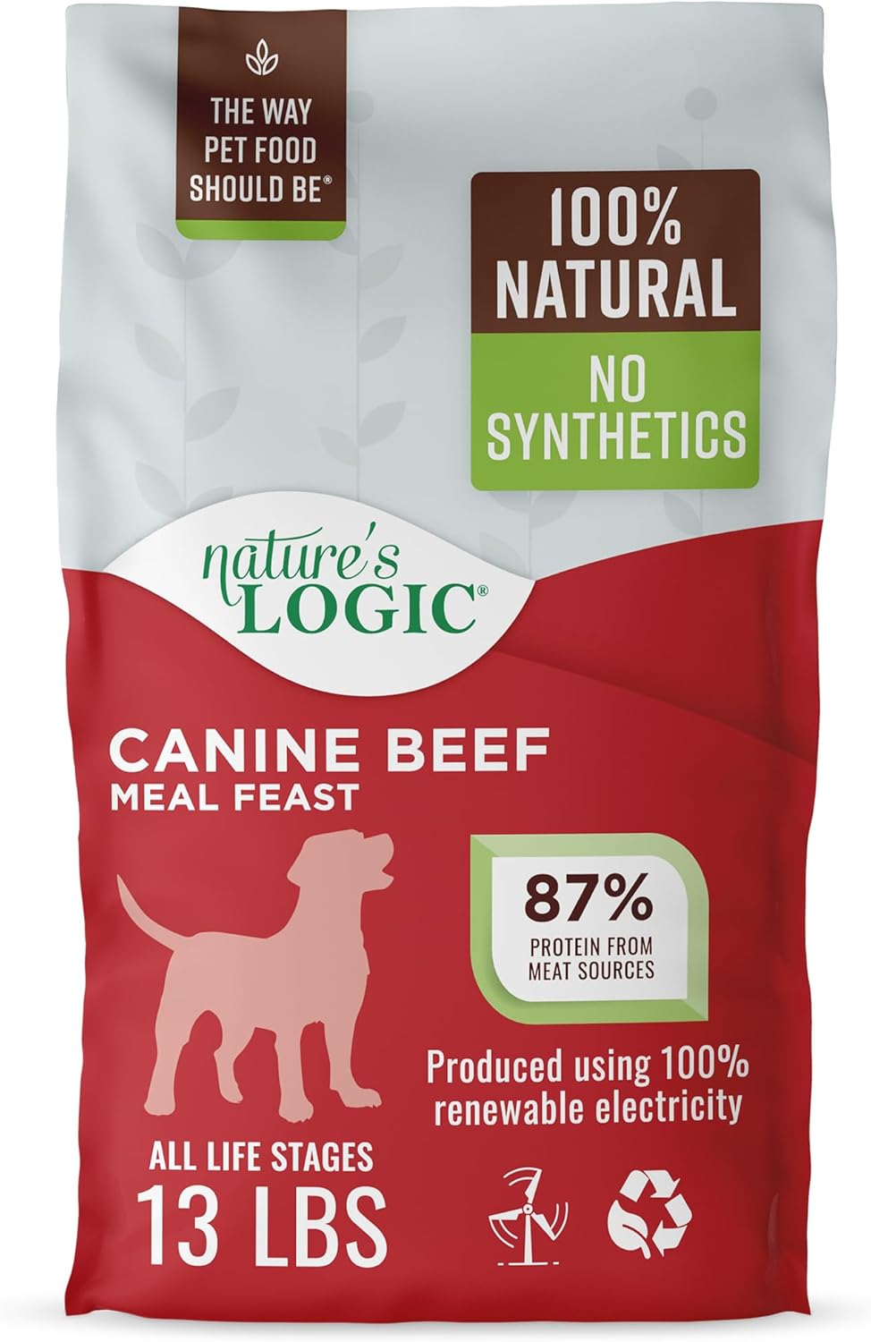 NATURE'S LOGIC Dry Dog Food - 100% Natural - No Synthetics - for All Ages, Sizes, Breeds - Free