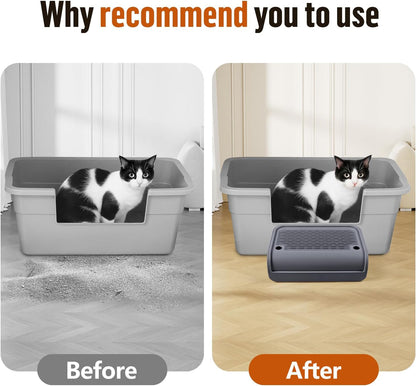 Cat Litter Box Step, Cat Litter Box Ramp Mat with Filter Function for Self-Cleaning Cat Litter Box