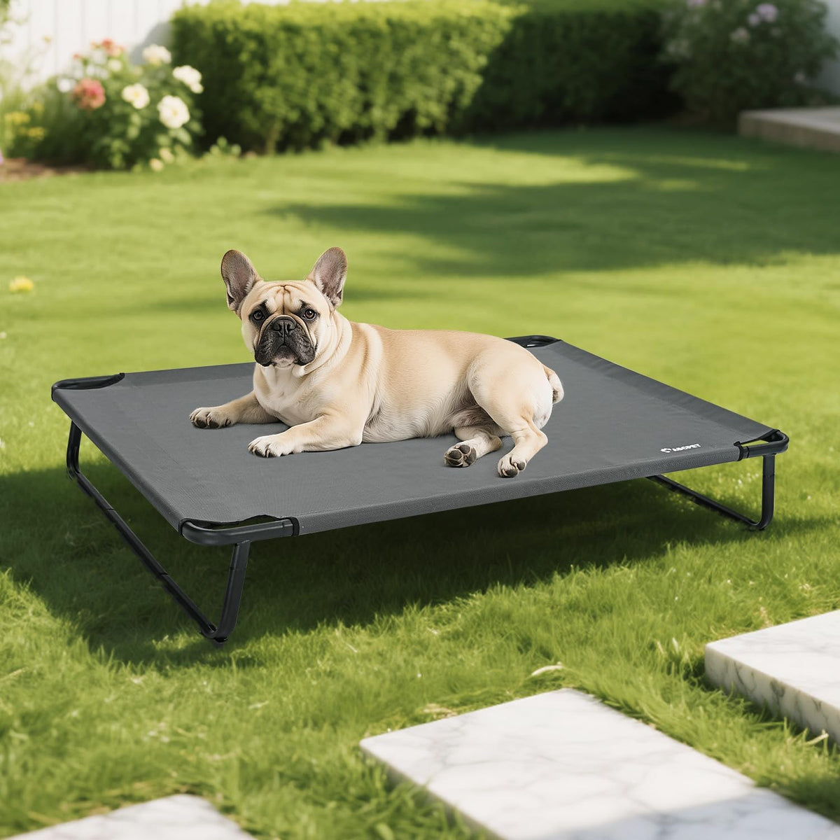 Cooling Elevated Dog Bed, Raised Outdoor Dog Bed Waterproof Pet Beds Cots Stable and Easy Assembly