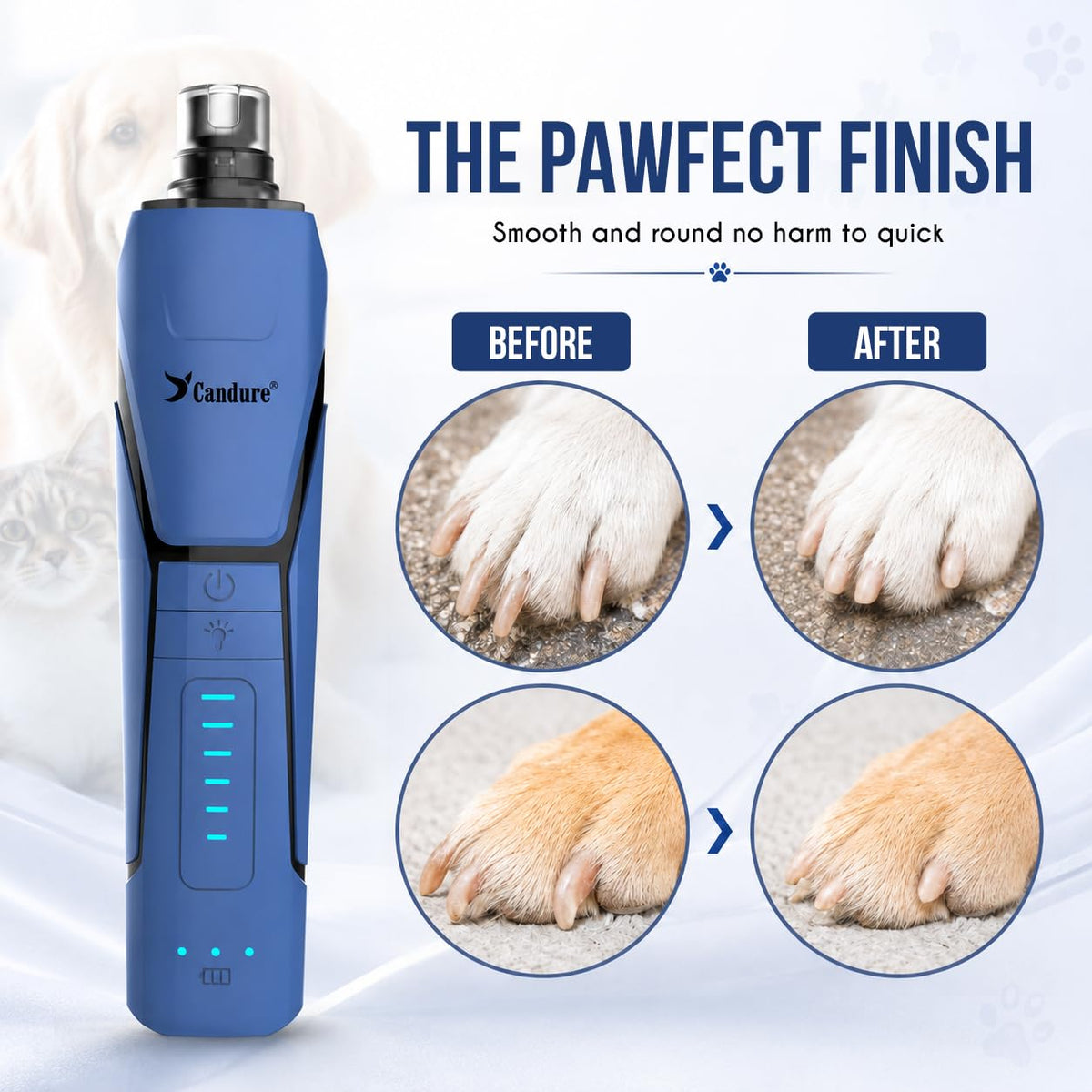 Candure Whisper Quiet Dog Nail Grinder with 360 Degree. Chosen for real quality, fits naturally