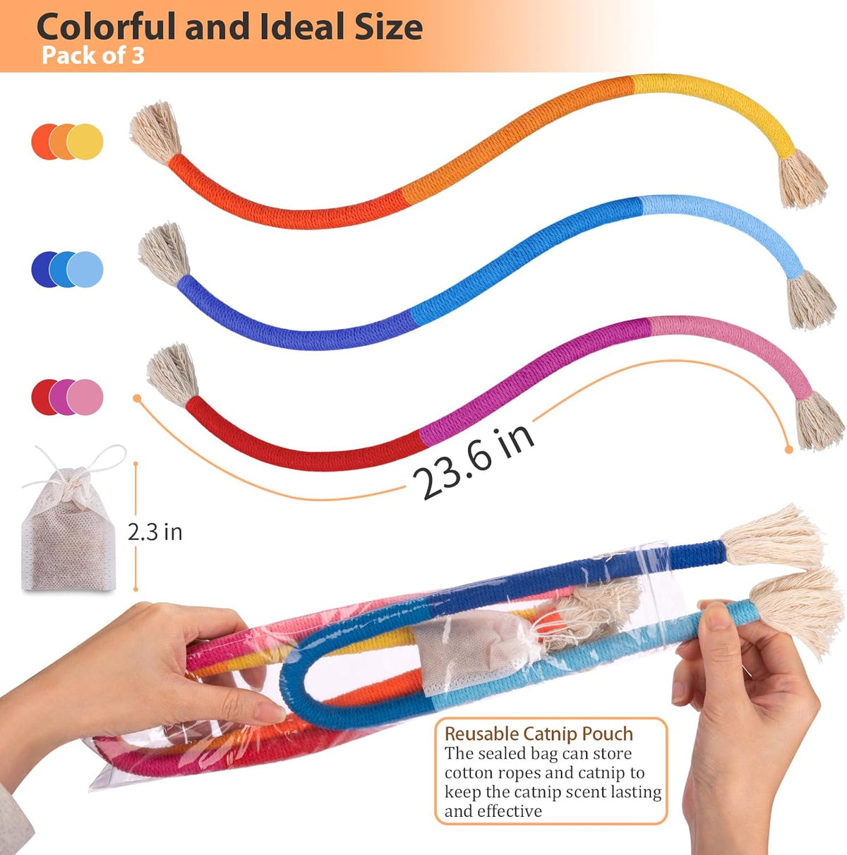 Retro Shaw Cat Toys Chew Ropes, Catnip Rope Toys for Indoor Cats Kitten, Safe Cat String Kitten