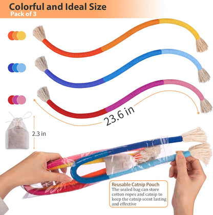 Retro Shaw Cat Toys Chew Ropes, Catnip Rope Toys for Indoor Cats Kitten, Safe Cat String Kitten