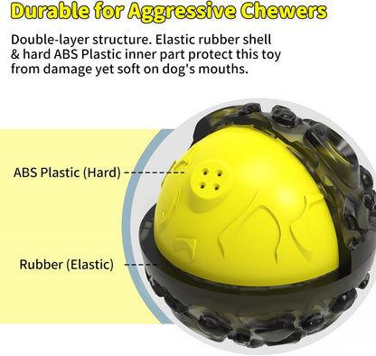 Dog Ball for Aggressive Chewers - Interactive Dog Toy Balls Fun Squeaky Sound to Keep Them Busy