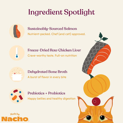 Made by Nacho Dry Cat Kibble 10lb Bag, High Protein Premium Cat Food with Freeze Dried Pieces