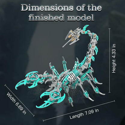 Scorpion 3D Metal Puzzles Kits for Adults Teens – 454 Pcs – Mechanical Assembly Models – 4 Hours to