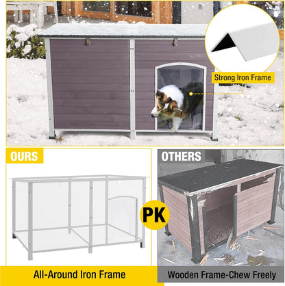 Aivituvin Outdoor Dog House 59" Extra Large Insulated Dog Kennel with Insulation Liner for