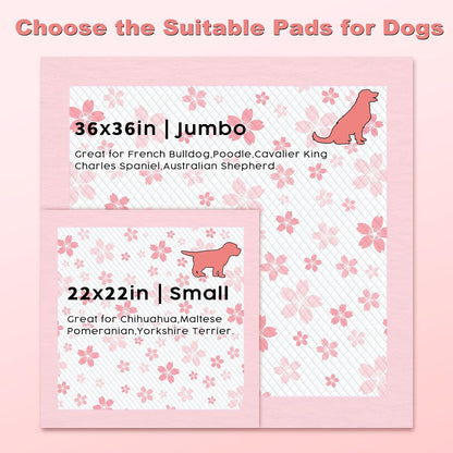 MIZOK 36x36 Puppy Pads Pink, Dog Pee Pads Leak-Proof with Quick-Dry Surface, Dog Pads Extra Large