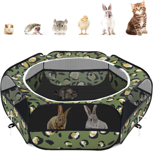 Pawaboo Small Animals Playpen, Waterproof Small Pet Cage Tent with Zippered Cover, Portable Outdoor