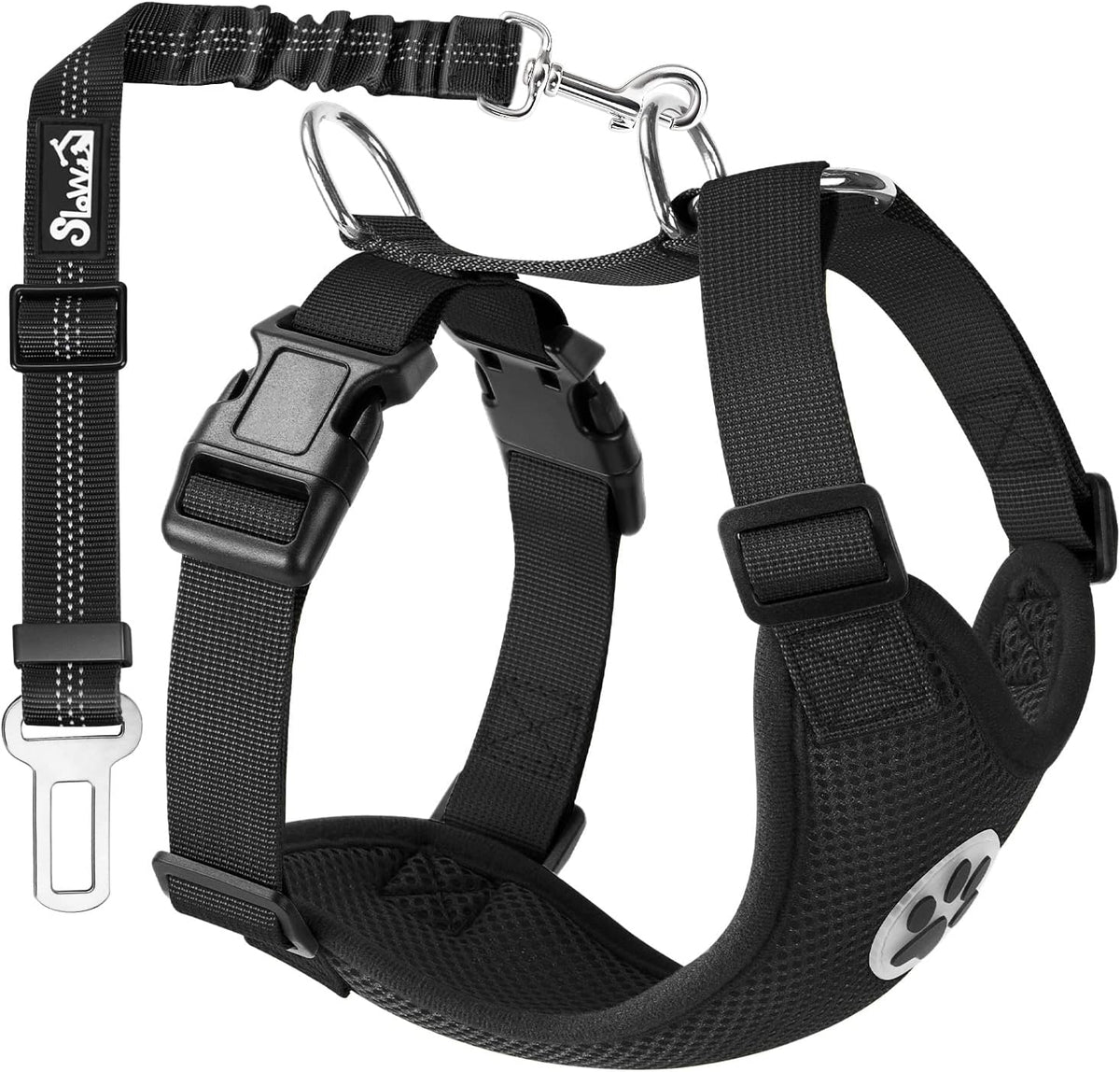 Lukovee Dog Seat Belt for Car, Adjustable Dog Car Harness for Large Medium Small Dogs, Soft Padded
