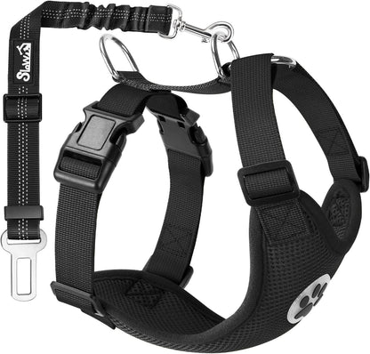 Lukovee Dog Seat Belt for Car, Adjustable Dog Car Harness for Large Medium Small Dogs, Soft Padded