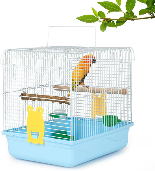 Small Bird Cage, Lightweight for Parakeets, Hanging for Parrot, Travel for Cockatiel, Outdoor