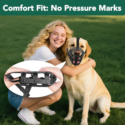 Mayerzon Dog Muzzle for Medium Large Dogs, Humane Basket Muzzle, Soft & Lightweight & Adjustable |