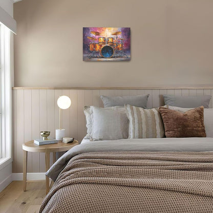 Music Wall Art Graffiti Musical Instruments Canvas Wall Decor Drum Pictures Painting Print Artwork