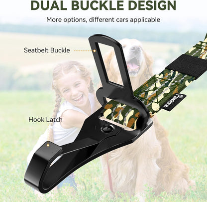 Pawaboo 2Pack Dog Seatbelt for Car, Dog Car Seat Belt Bungee, Dogs Tether with Buckle & Hook Latch