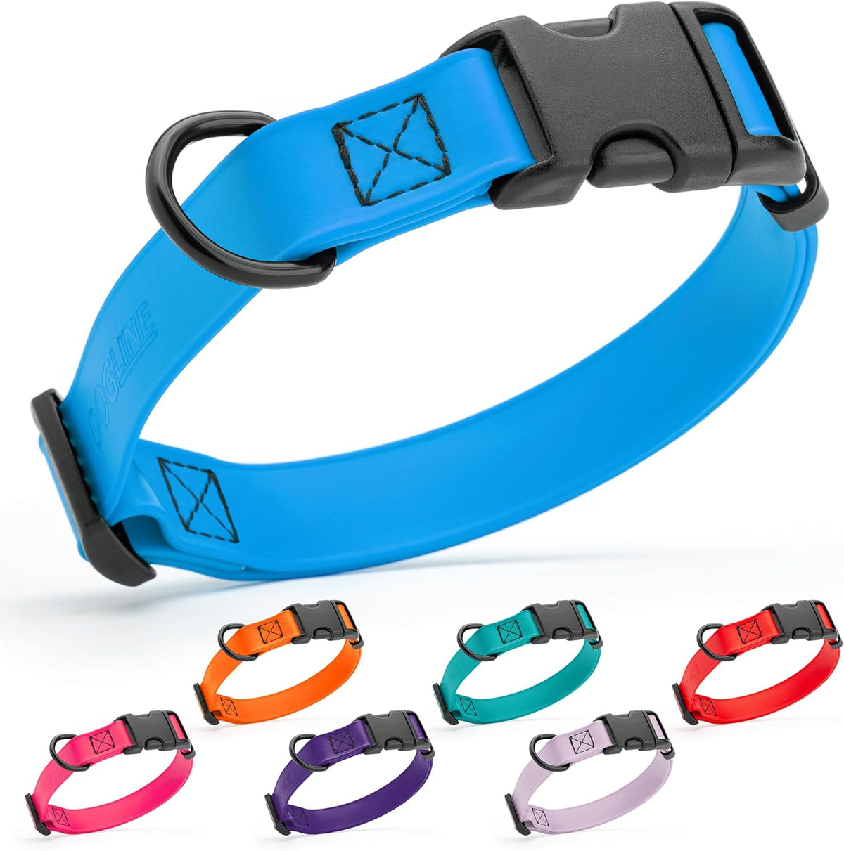 Dogline Biothane Waterproof Dog Collar with Quick Release Buckle Strong Coated Nylon Webbing with