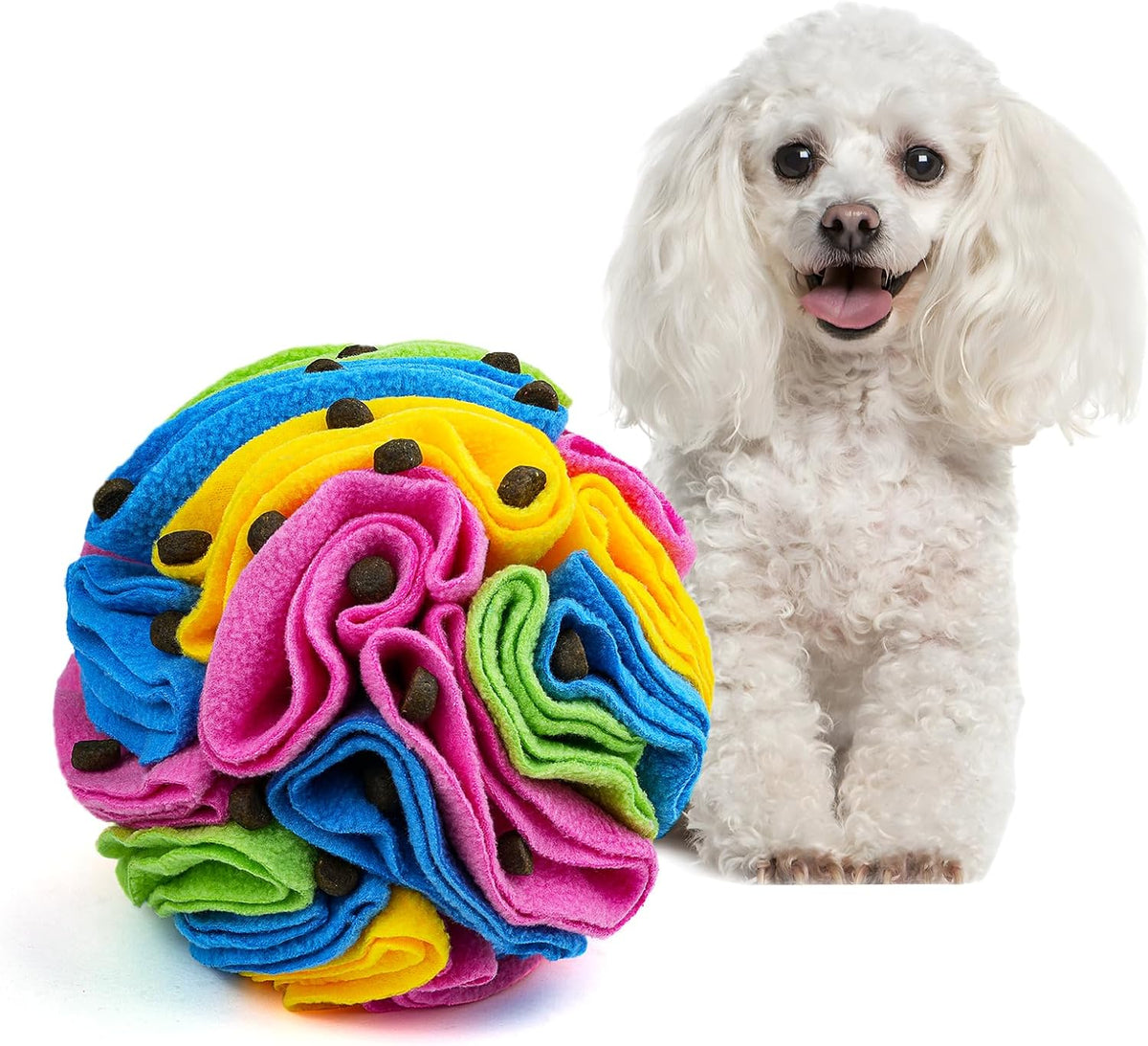 Pet Snuffle Ball, Puzzle Sniffing Interactive Dog Ball for Blind Dogs Training Stress Relief Dog