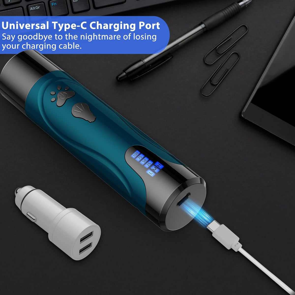 Dog Nail Trimmers and Dog Nail Clippers Kit, Whisper Quiet Electric Grinder with Light, for Small