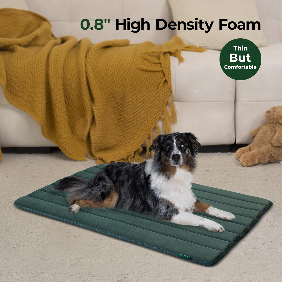 BALANCE Dog Crate Pad, Dog Foam Crate Mat Kennel Pad, Washable Water-Resistant Pet Bed Flat Dogs