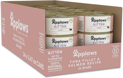 Applaws Natural Wet Kitten Food in Broth, Limited Ingredient Canned Wet Kitten Food, No Additives