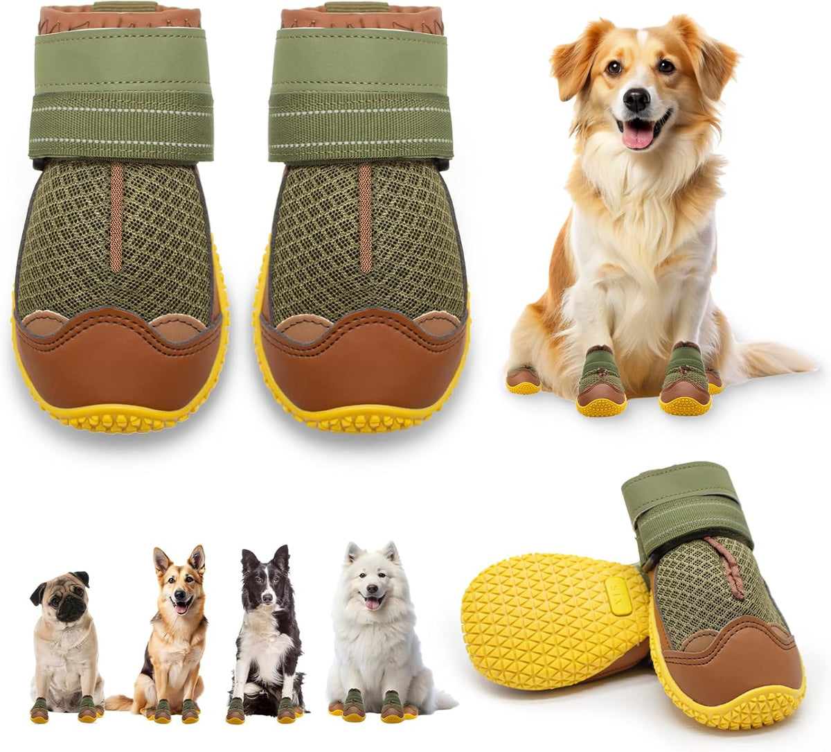 Dog Shoes for Large Dogs, Medium Dog Boots & Paw Protectors for Hardwood Floors, Outdoor Dog