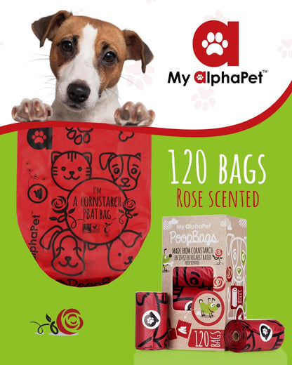 Compostable Dog Poop Bags, Cornstarch Eco-Friendly, HOME COMPOST NF T 51-800, 120 Count, Large Size