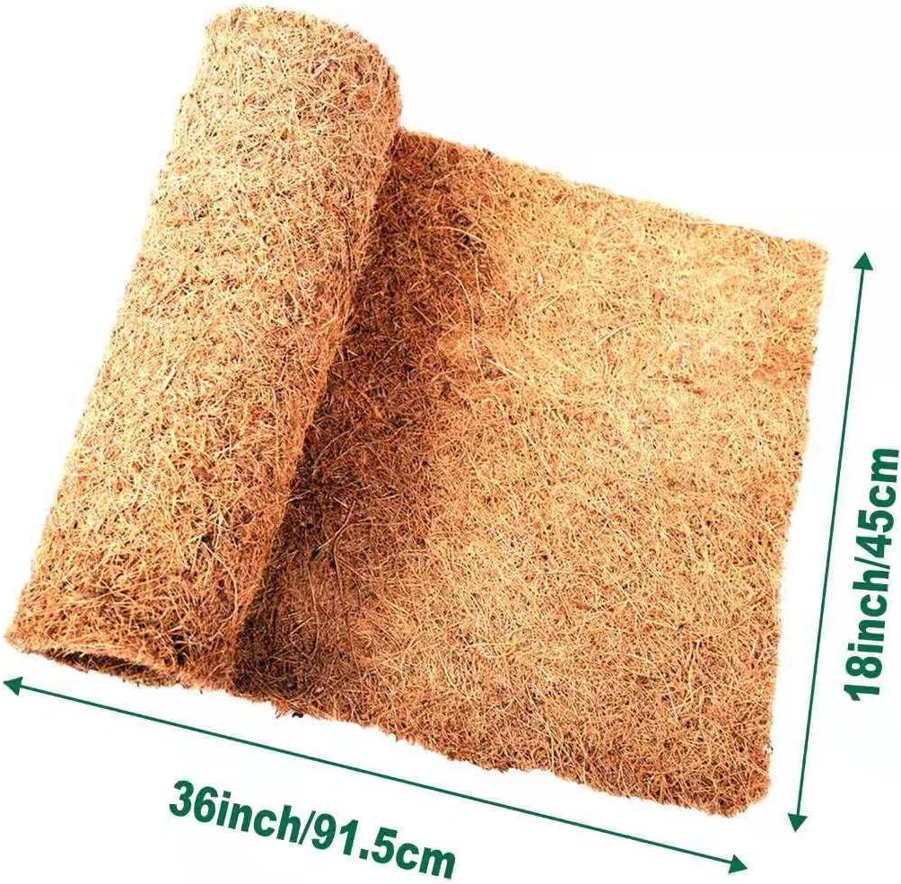Reptile Carpet Coconut Fiber, 36" x 18" Reptile Terrarium Substrate Liner, Tortoise Bedding Carpet