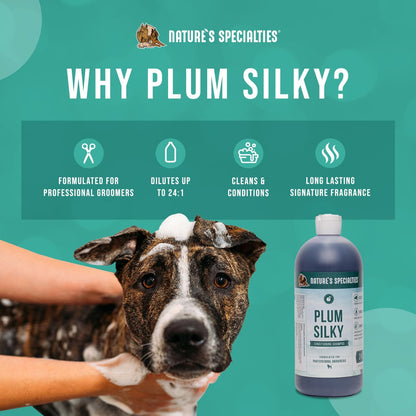 Nature's Specialties Plum Silky Ultra Concentrated Dog Shampoo Conditioner, Makes up to 6 Gallons