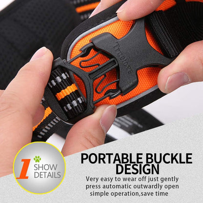 Truelove No Pull Dog Harness with Easy Control Handle and 2 Leash Attachments,Reflective Adjustable