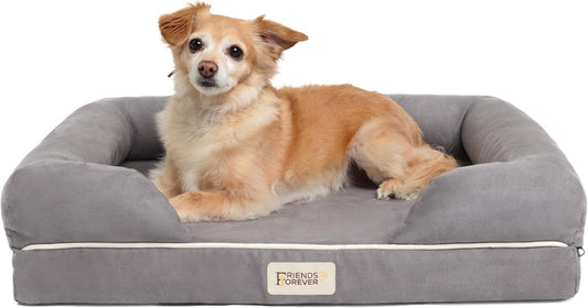 Friends Forever Orthopedic Dog Bed, Memory Foam Pet Sofa, Calming Dog Couch, Water Resistant Pet