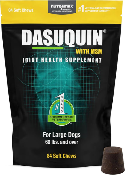 Nutramax Laboratories Dasuquin with MSM Soft Chews Large Dog 84 Count, brown