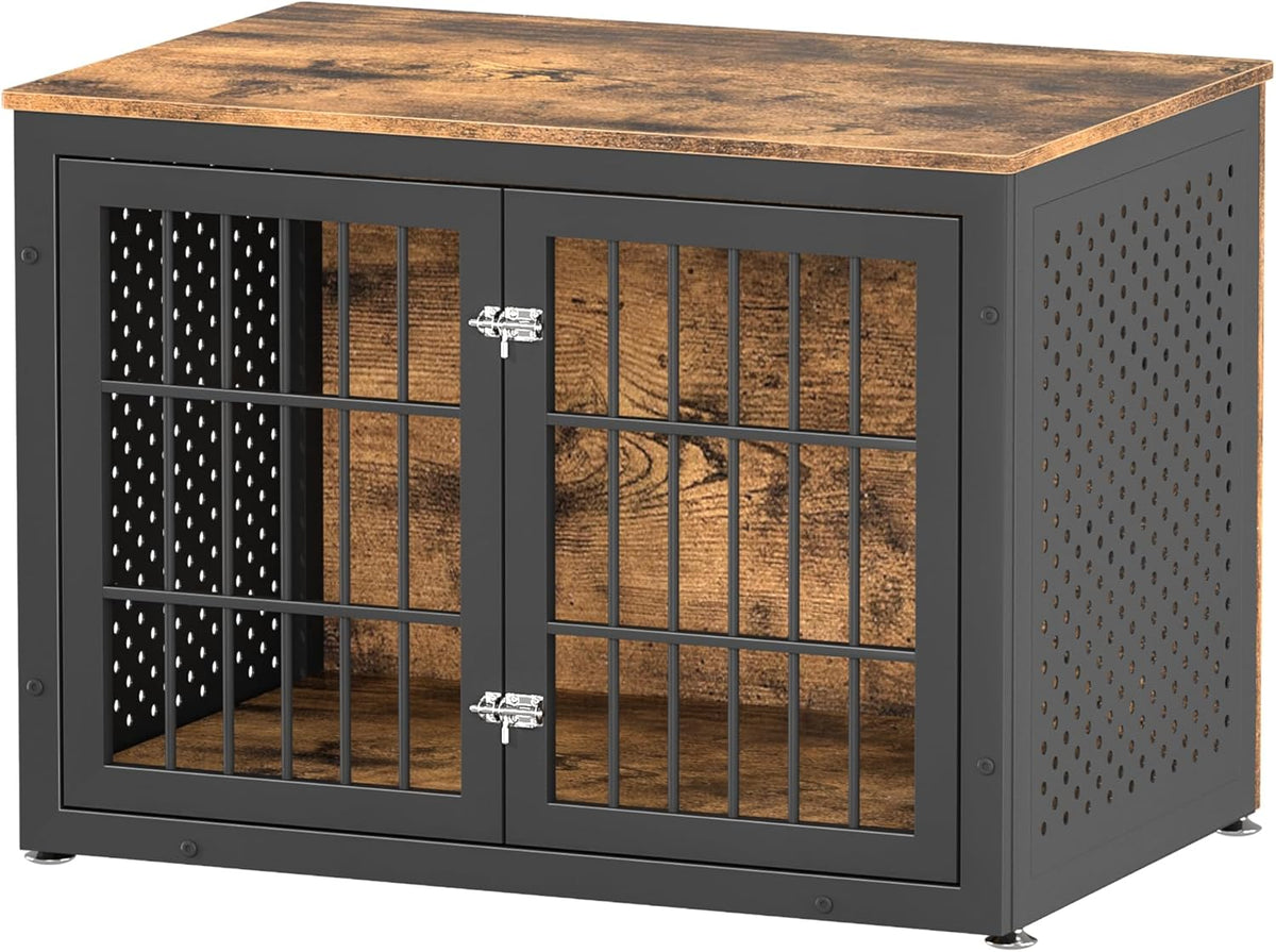 38" Heavy Duty Dog Crate Furniture for Large and Medium Dogs,Wooden Metal Kennel for High Anxiety