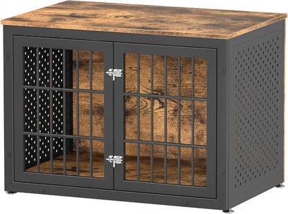 38" Heavy Duty Dog Crate Furniture for Large and Medium Dogs,Wooden Metal Kennel for High Anxiety